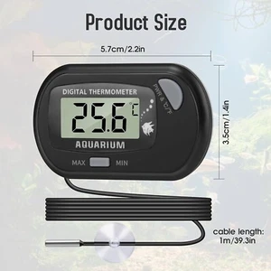 Digital LCD Thermometer Aquarium Fish Tank Vivarium with 1M Probe UK Seller - Picture 1 of 13