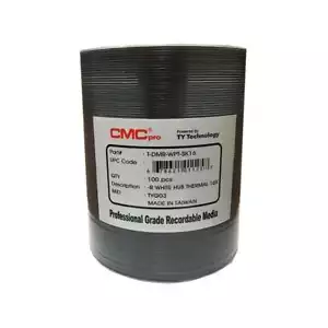 100 CMC Pro Taiyo Yuden 16X DVD-R White Everest Thermal Hub Printable Media - Picture 1 of 1