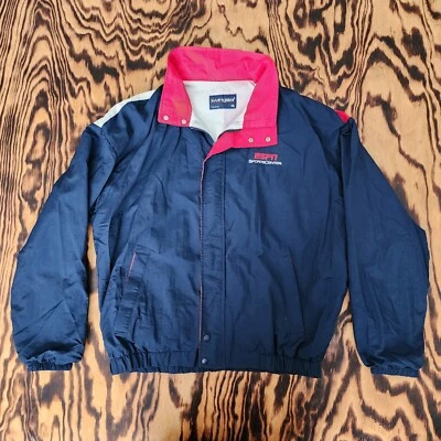 Chaqueta cortavientos vintage Swingster ESPN Sportscenter para hombre XL manga larga EE. UU. Foto 1 de 4