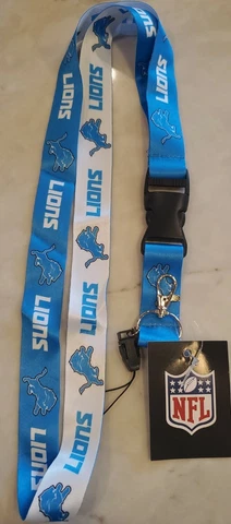 Detroit Lions Solid Snap Lanyard With Detachable Buckle Key Chain NWT Cover