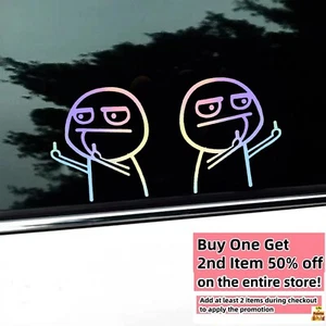 Funny Middle Finger Die-Cut Auto Decal Car Truck Window Waterproof Vinyl Sticker - Picture 1 of 13
