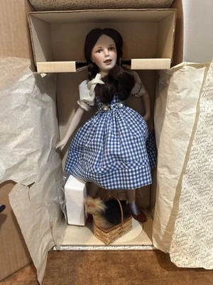 Muñeca Dorothy & Toto Mago de Oz Franklin Como Nueva Reliquia Porcelana De Colección 1988 Foto 1 de 4