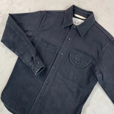 RGT Rogue Territory Selvedge Work Shirt Men XS Black Japanese Denim USA Made - Image 1 of 4