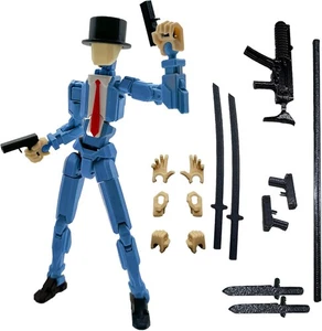 3D-gedruckte 5,54 Zoll Multi-Joint Actionfiguren Dummy13, Gentleman Blue  - Bild 1 von 5