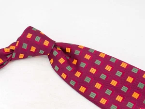 Corbata de seda Charvet borgoña multicolor ordenada para hombre de lujo Francia - Imagen 1 de 4