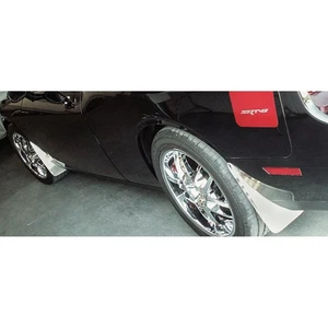 Mud Guards ABS Backing 4p for 2008-2014 Dodge Challenger [Stainless/Brushed] - Picture 1 of 7