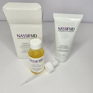 Nassif MD Hydro-Screen Serum W/ Hyaluronic 1 fl oz & Gentle Cleanser 2oz Sealed - Picture 1 of 8