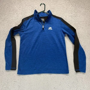 ZeroXposur Performance Blue Black Boys L 14/16 Sporty 1/4 Zip Athletic Pullover - Picture 1 of 7