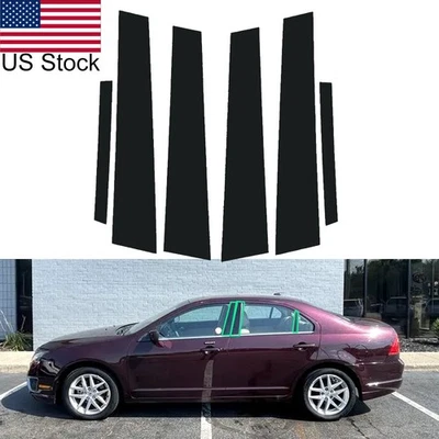 6 piezas cubiertas de puerta postes de pilar negros brillantes para 10-12 Mercury Milan y Ford Fusion Foto 1 de 4