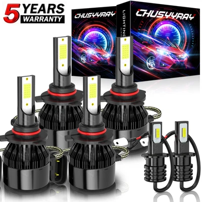 For Chevrolet C3500 K3500 1990-1998 LED Headlight High/Low+Fog Light Bulbs Combo - Image 1 of 4