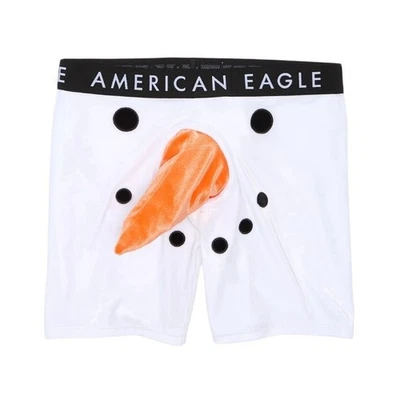 American Eagle Men's Snowman Velvet Costume Boxer Brief White Size XL 6-Inch - Image 1 of 4