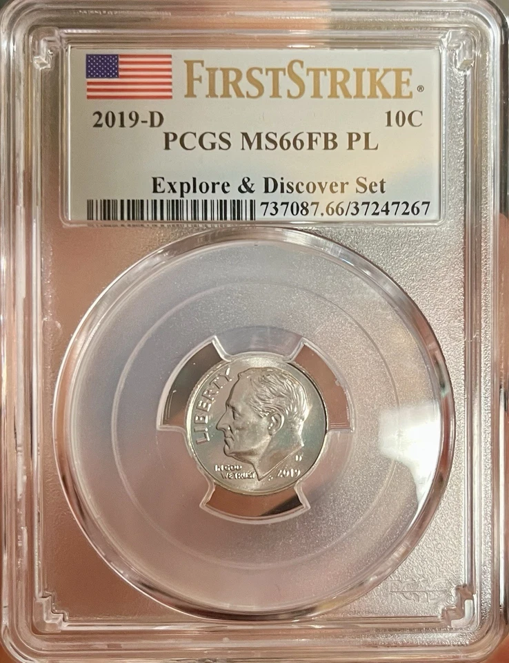 2019-D PCGS MS66 FB PL Roosevelt Dime Proof-Like & Full Bands! First Strike Coin - Image 1 of 2