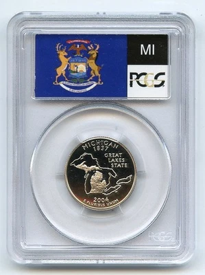 2004 S 25C Clad Michigan Quarter PCGS PR70DCAM - Image 1 of 2