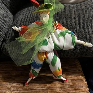 Vintage Cerri Kunst Französische Kunst Puppe Pannicum Samen Sitzsack Frankreich Schal Bunt - Bild 1 von 16