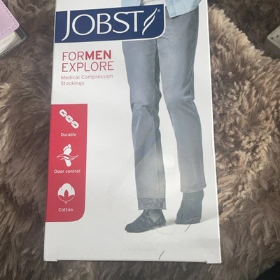 JOBST for men Explore cotton compression socks  Regular black NEW in box  - Image 1 of 4