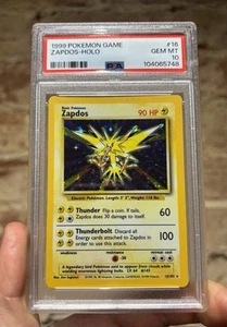 1999 POKEMON BASE SET UNLIMITED #16 ZAPDOS-HOLO PSA 10 - Picture 1 of 2