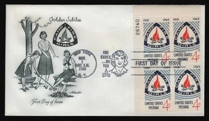 #1167 4c Camp Fire Girls-Plate Block, Artmaster [2] **ANY 5=FREE SHIPPING** - Picture 1 of 1
