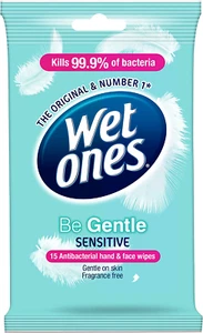 Be Gentle Sensitive Antibacterial Hand and Body Wipes, 15 Wipes, Travel Pack, Fr - Picture 1 of 7