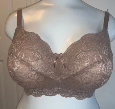 NUEVO CON ETIQUETAS-Panache #5671, Andorra copa forrada de 3 secciones, encaje, topo, sujetador sin aros Foto 1 de 4