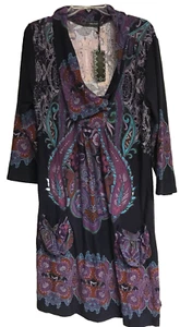 Ice Silk Dress NWT Woman’s Plus Size 3XL Purple Boho Stretch Pockets - Picture 1 of 11
