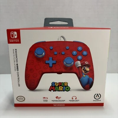 PowerA Nintendo Switch Enhanced Controller Wired Super Mario Red & Blue New - Image 1 of 4