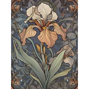 Jugendstil Iris Blüte Blume Kunstplakat extragroßer Leinwanddruck - Bild 1 von 6