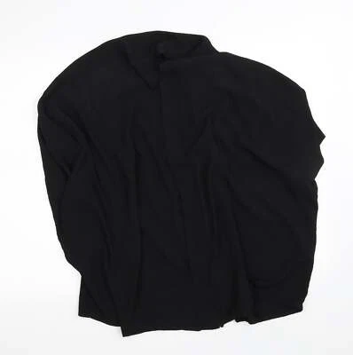 Boohoo Womens Black Boat Neck Viscose Blend Cardigan Size 16 - Image 1 of 4