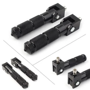 2PCs For Motorcycle Bike Rear Pedals CNC Foldable Foot Pegs Footrests Universal - Picture 1 of 10