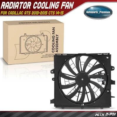 Conjunto de ventilador de refrigeración del radiador con cubierta para Cadillac ATS 2013-2015 CTS 2014-2015 Foto 1 de 4