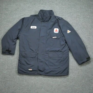 Vintage Bulwark Jacket Adult XL Blue Full Zip Workwear Betty Citgo Quilt  80s - Picture 1 of 13