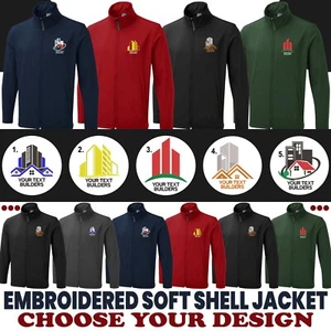Personalised Custom Embroidered Softshell Jacket Your Company Name Builder Staff - Picture 1 of 17