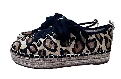 Sam Edelman Espadrille Shoes Womens Size 7.5 Leopard Celina Sneakers Platform - Image 1 of 4