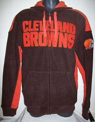 Chaqueta con Capucha Cleveland Browns Vellón Difuso Logotipos Cosidos GRANDE Sudadera con Capucha Foto 1 de 4
