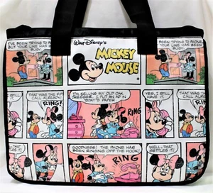 Disney Comic Strip Tote Travel Sleepover Shopping Bag Sturdy With Zip Closure - Picture 1 of 2