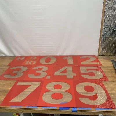"Número en 10" PLÁSTICO CARPA SIGNO LETRAS NÚMERO 0-9 Gasolinera Decoración Rojo" Foto 1 de 4