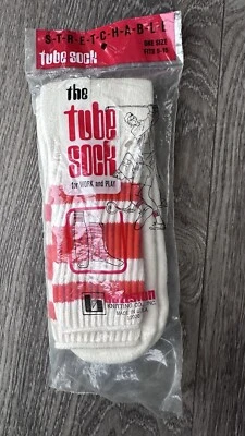 复古 Ballston 红色管袜男式 9 - 15 过小腿条纹 1 对美国轮滑鞋 — 第 1/4 张图片