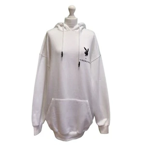 Women's Playboy Miss Guided White Long Sleeve Over-sized Hoodie uk S 8 - Picture 1 of 5