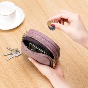 Women's Leather Wallet Large Capacity Zipper Coin Purse Credit Card Holder Bag - Picture 1 of 23