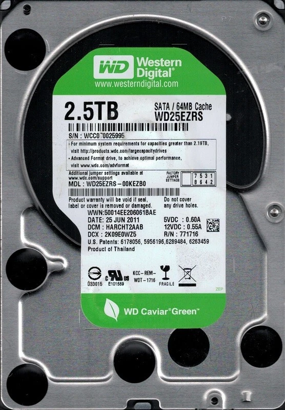 WD25EZRS-00KEZB0 DCM: HARCHT2AAB WCC07 Western Digital 2.5TB - Image 1 of 1