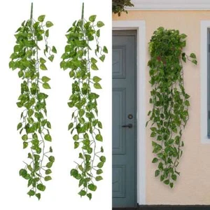 2Pcs Artificial Ivy Leaf Plants Fake Hanging Garland Vine In/Outdoor Home Decors - Picture 1 of 12