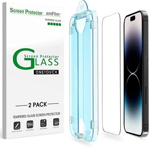 amfilm for iPhone 14/14plus/14pro/14pro max/13 - OneTouch Glass Screen Protector - Picture 1 of 32