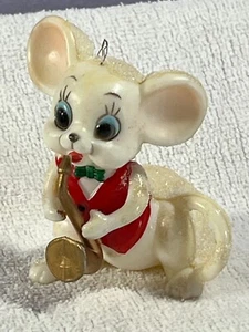 Instrumento de juego de ratón de plástico adorno de Navidad vintage MAX8881 - Imagen 1 de 5