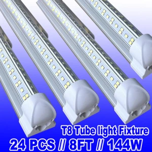 24Pack 8FT LED Tube Light Bulb 144w LED Shop Light Fixture 6500K Daylight Light - Picture 1 of 12