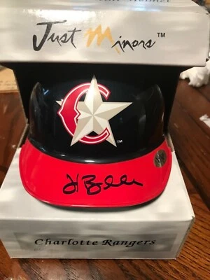 HANK BLALOCK AUTOGRAPH baseball Charlotte Rangers MINI-HELMET auto Just Minors - Image 1 of 2