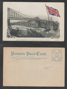 Postal patriótica St. John New Brunswick Bridge and Reversing Falls sin usar - Imagen 1 de 3