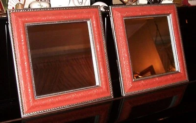 Pair of Vintage Square Beveled Glass Wall Mirrors - Image 1 of 4