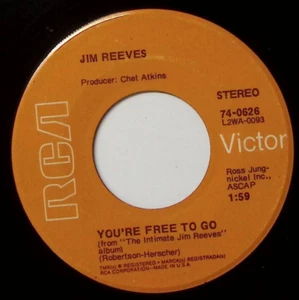 JIM REEVES WHEN TWO WORLDS COLLIDE/COULD I BE FALLING IN LOVE VINYL 45 56-130 - Picture 1 of 3