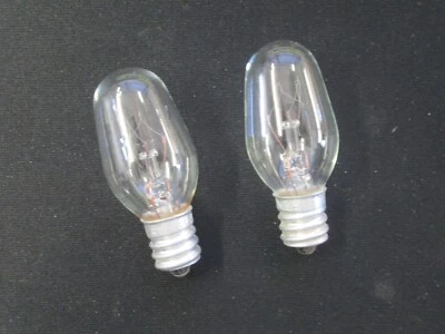NOS! 2-PACK OF GE 7 WATT LIGHT BULBS CLEAR 7C7 BULB E12 BASE - Image 1 of 2
