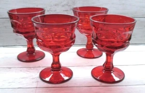 Fostoria ARGUS RUBY Tall Sherbet/Champagne Glasses Set of 4 - Picture 1 of 7
