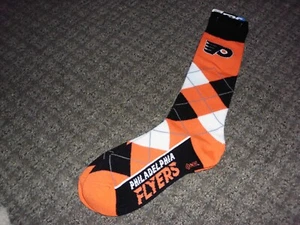 NHL Philadelphia Flyers Argyle Lineup Socks Orange Black One Size Fits Most- NWT - Picture 1 of 1